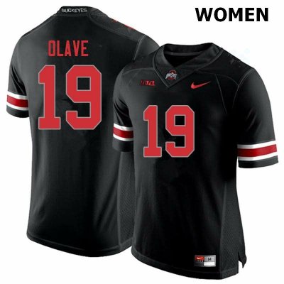 Women's Ohio State Buckeyes #19 Chris Olave Blackout Nike NCAA College Football Jersey Trade MVG1044XG